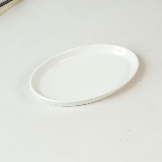 White Oval Side Plate – Classic Shape (Item No: ANWH04)