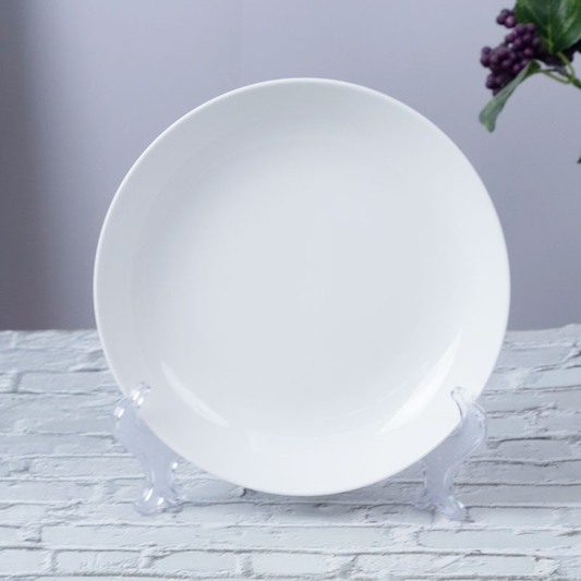 White Glazed Deep Plate – Everyday Classic (Item No: YSHWH08)