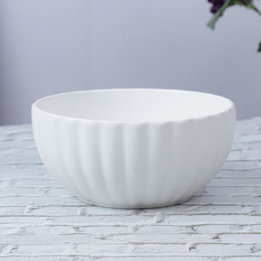 White Fluted Bowls – WaveLace Collection (Item No: YSHWH13)
