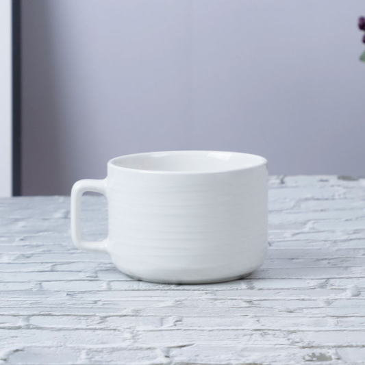White Ripple Textured Mug (Item No: YSHWH29)
