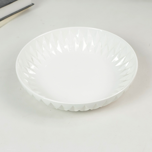 White Geometric Bowl – Deep Round(Item No: YXWH01)